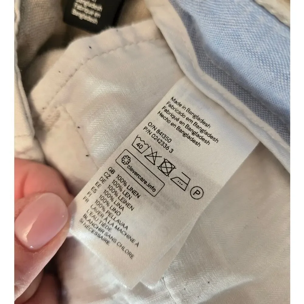 H&M Men's Beige Linen Pants sz 36R